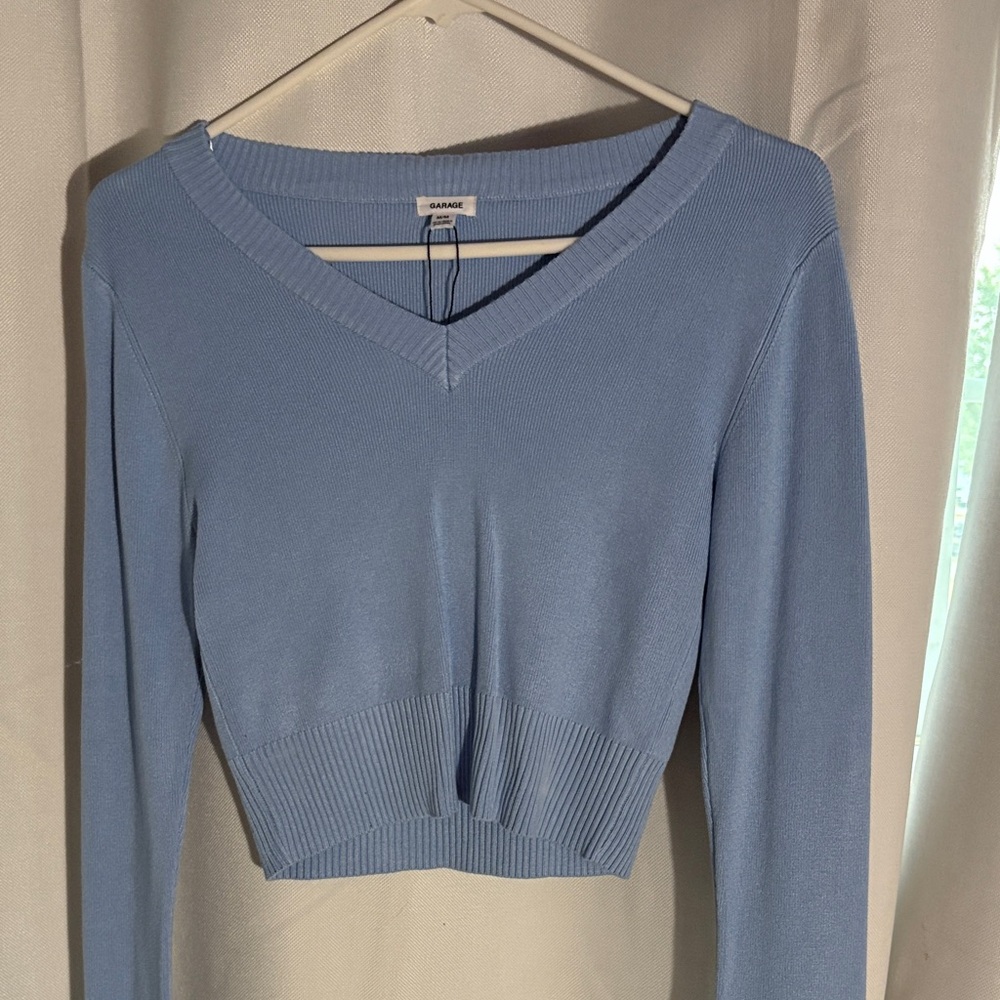 Garage Light Blue Knit Top